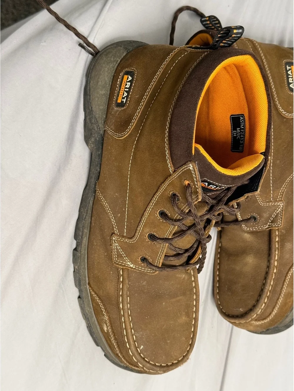 Ariat Composite Toe Brown Leather Work Boots Size 14D
